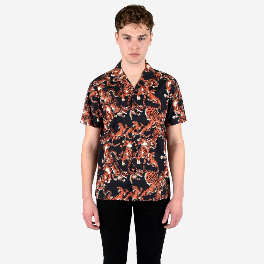 Men Straight To Hell Apparel Shirts | Tame My Tiger - Tiger Motif Print Shirt (Size Xs, M)