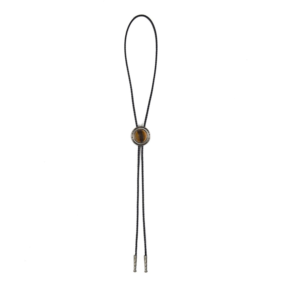 Women Straight To Hell Apparel Jewelry & Ties | Lost Highway - Tiger'S Eye Bolo Tie