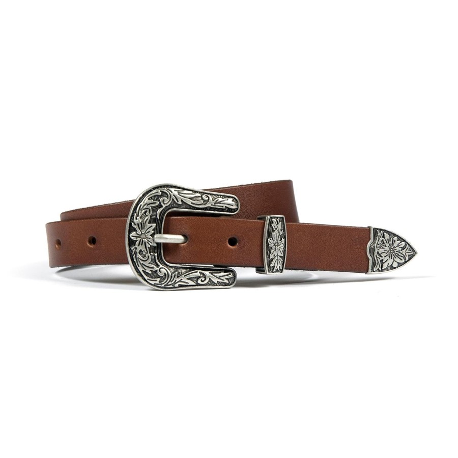 Women Straight To Hell Apparel Belts | Freddie - Brown Leather Belt (Size Xs, S, M, L, Xl, 2Xl, 3Xl, 4Xl)