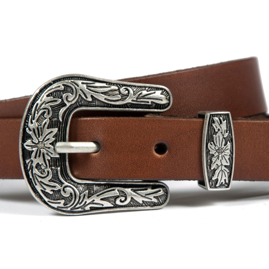 Women Straight To Hell Apparel Belts | Freddie - Brown Leather Belt (Size Xs, S, M, L, Xl, 2Xl, 3Xl, 4Xl)