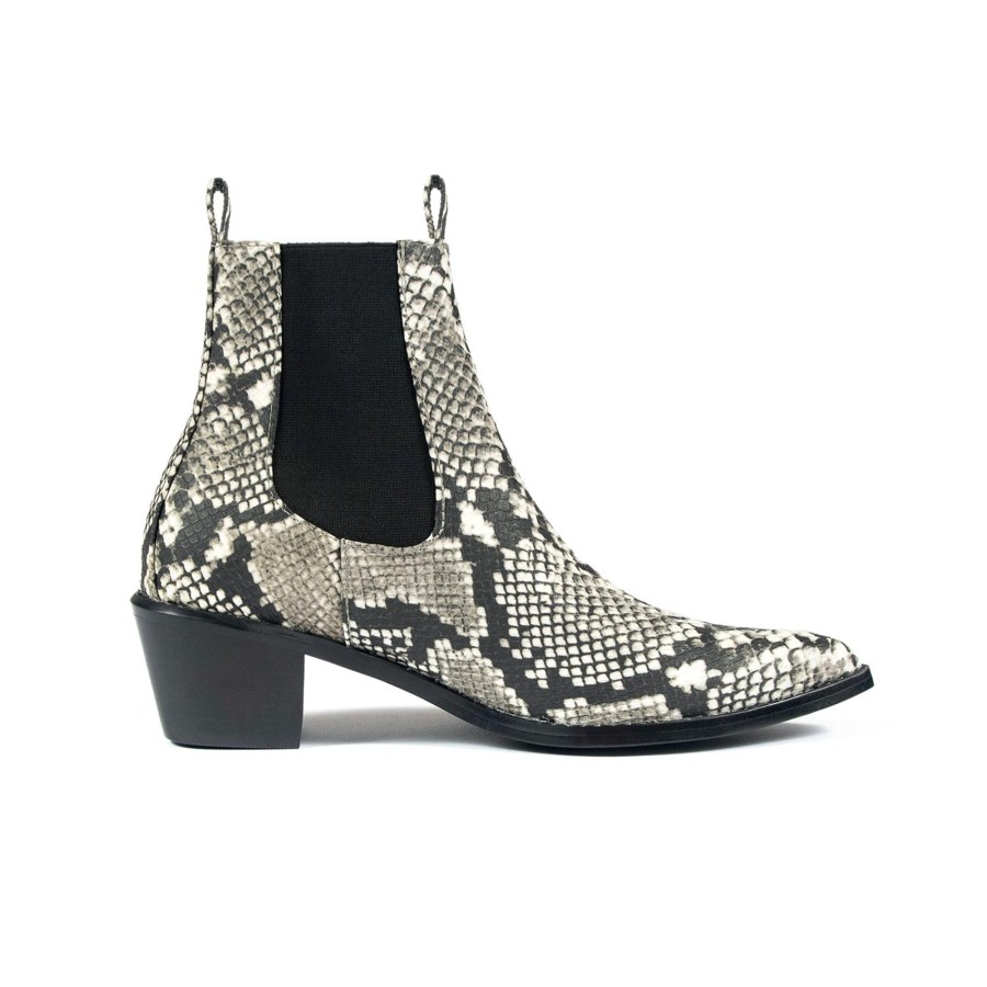 Women Straight To Hell Apparel Vegan | Vegan Addison - Grey Snakeskin (Size 7, 7.5, 8, 8.5)