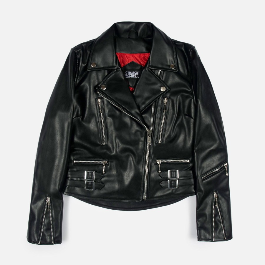 Women Straight To Hell Apparel Vegan Leather Jackets | Vegan Defector - Faux Leather Jacket