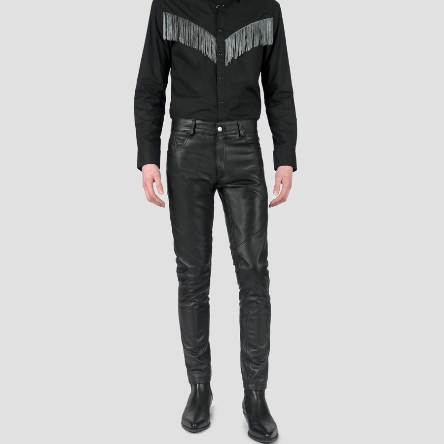 Men Straight To Hell Apparel Pants | Skinny James - Skinny Fit Leather Pants