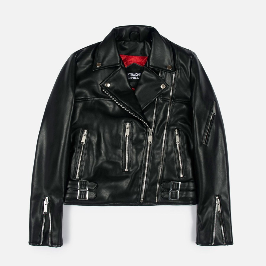 Women Straight To Hell Apparel Vegan Leather Jackets | Vegan Grifter (Size Xs, S, L, Xl, 2Xl, 3Xl, 4Xl, 5Xl)