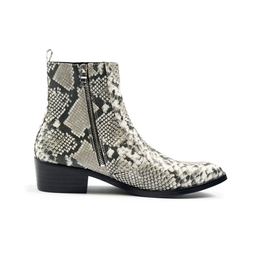 Women Straight To Hell Apparel Vegan | Vegan Richards - Grey Snakeskin (Size 5.5, 6, 6.5, 7.5, 8.5, 9.5)