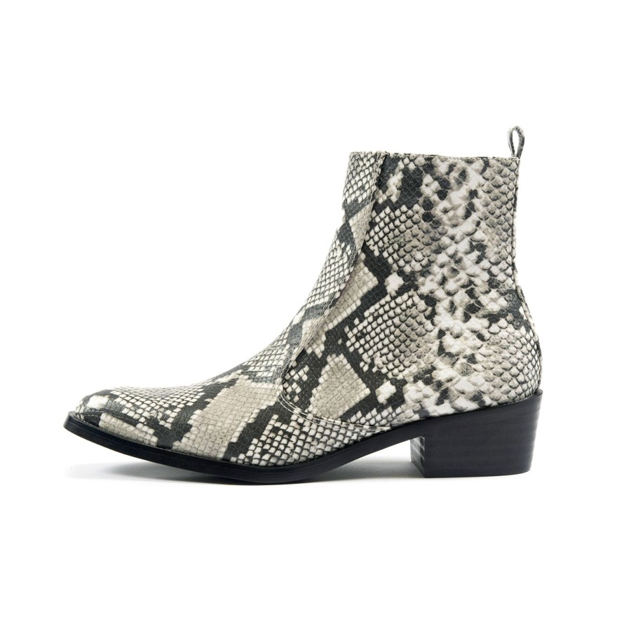 Women Straight To Hell Apparel Vegan | Vegan Richards - Grey Snakeskin (Size 5.5, 6, 6.5, 7.5, 8.5, 9.5)