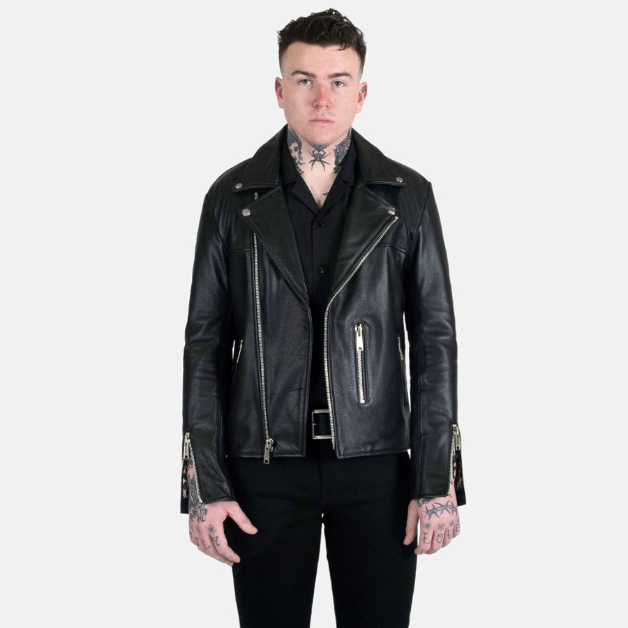 Men Straight To Hell Apparel Leather Jackets | Bristol Lightweight - Leopard Print Lining - Leather Jacket