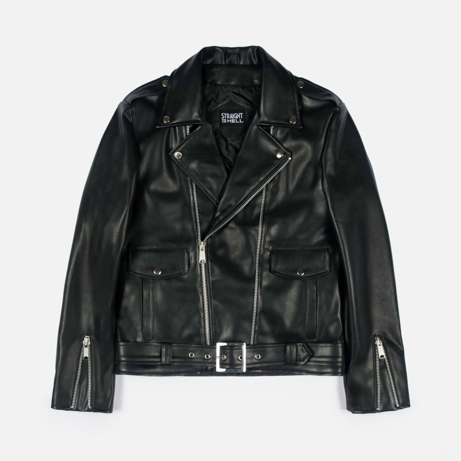 Men Straight To Hell Apparel Vegan Leather Jackets | Vegan Uptown (Size 40, 52)