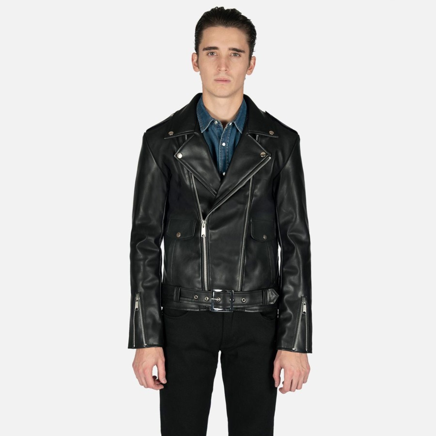 Men Straight To Hell Apparel Vegan Leather Jackets | Vegan Uptown (Size 40, 52)