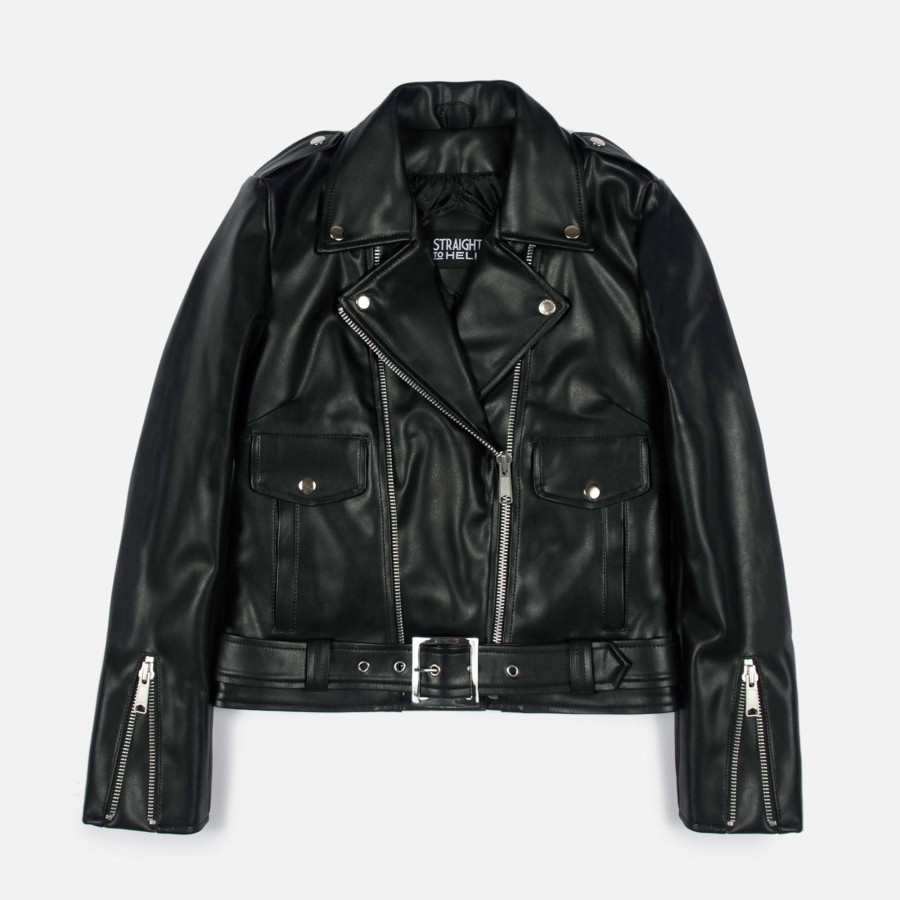 Women Straight To Hell Apparel Vegan Leather Jackets | Vegan Uptown (Size 2Xs, 2Xl, 4Xl, 5Xl)