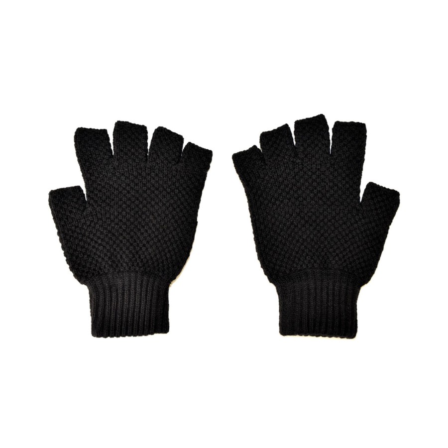 Men Straight To Hell Apparel Gloves | Rollers - Black Fingerless Gloves