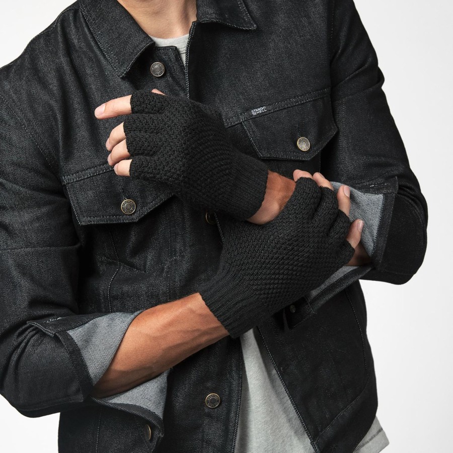 Men Straight To Hell Apparel Gloves | Rollers - Black Fingerless Gloves