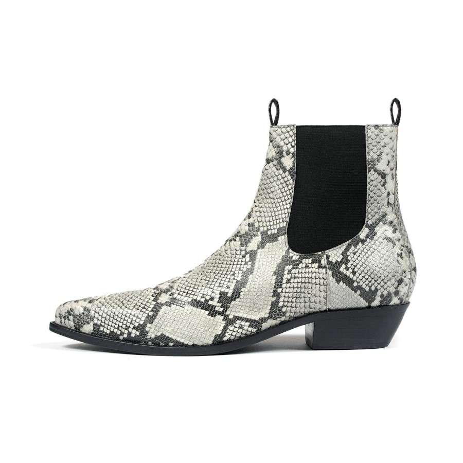 Men Straight To Hell Apparel Boots | Addison - Grey Snakeskin (Size 7, 8.5, 9, 9.5, 10.5, 14)