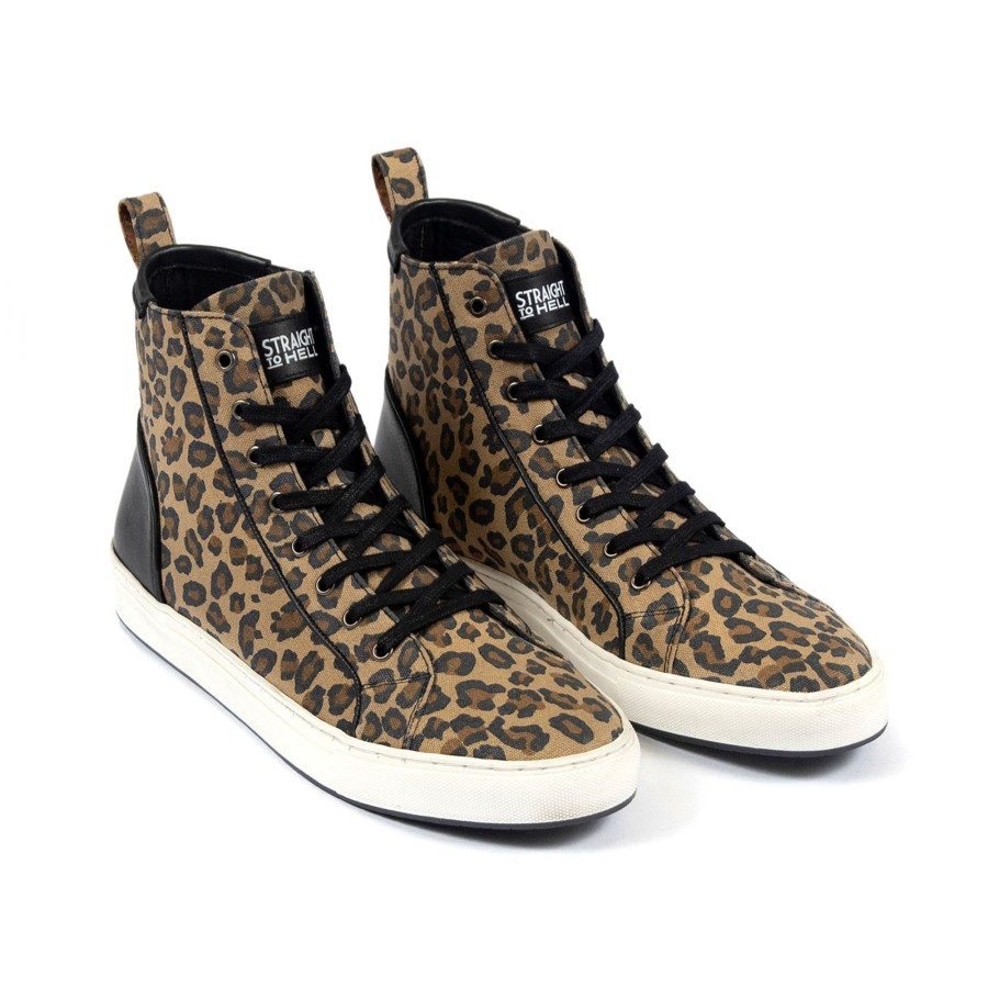 Women Straight To Hell Apparel Shoes | Heat - Leopard Sneakers