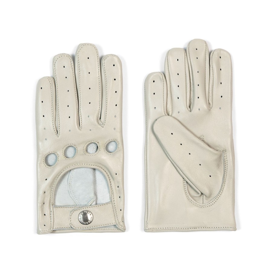 Women Straight To Hell Apparel Gloves | Bullitt - White Leather Gloves