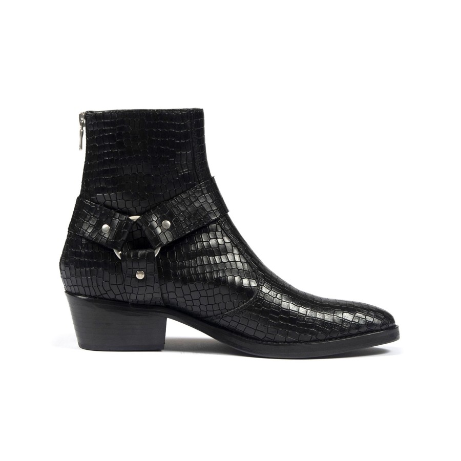 Women Straight To Hell Apparel Boots | Libertine - Black Snakeskin (Size 6.5, 7, 7.5, 8, 8.5)