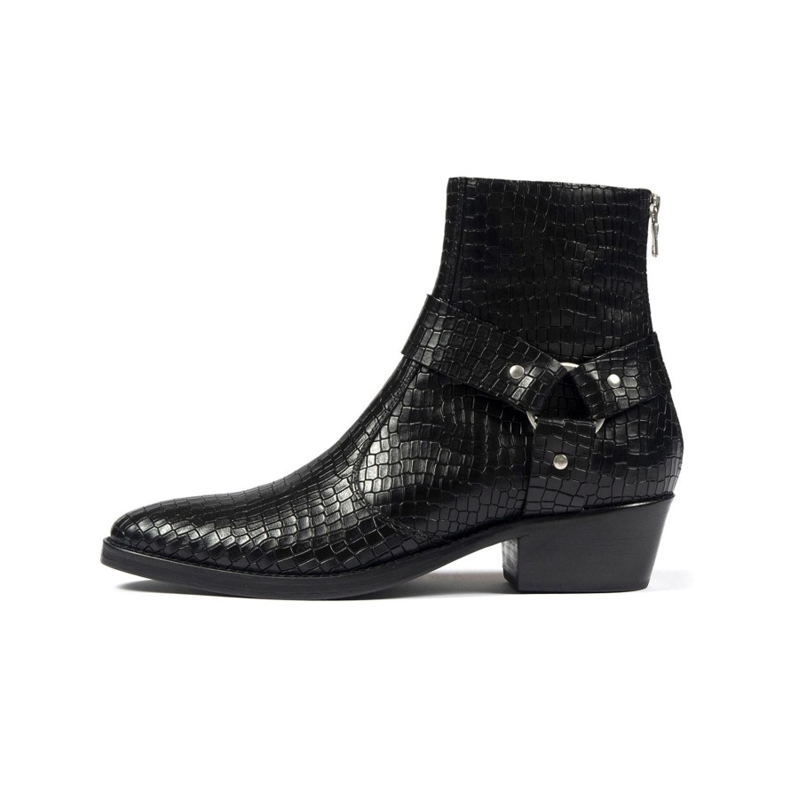 Women Straight To Hell Apparel Boots | Libertine - Black Snakeskin (Size 6.5, 7, 7.5, 8, 8.5)