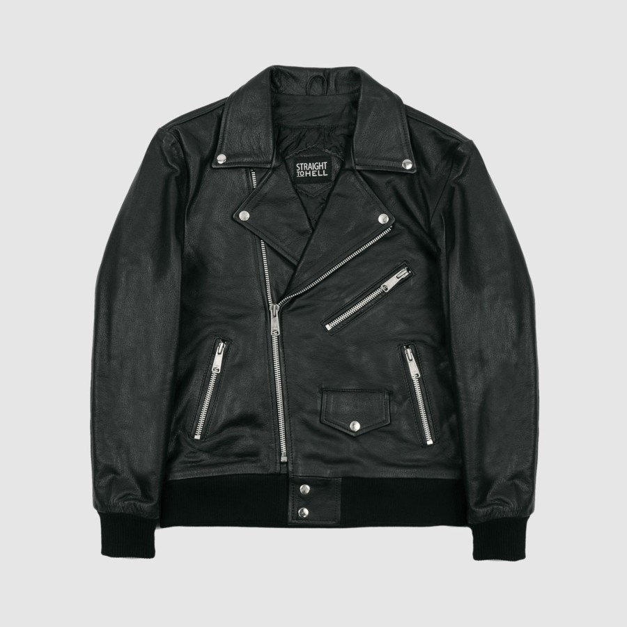 Men Straight To Hell Apparel Leather Jackets | Baron - Black Leather Jacket