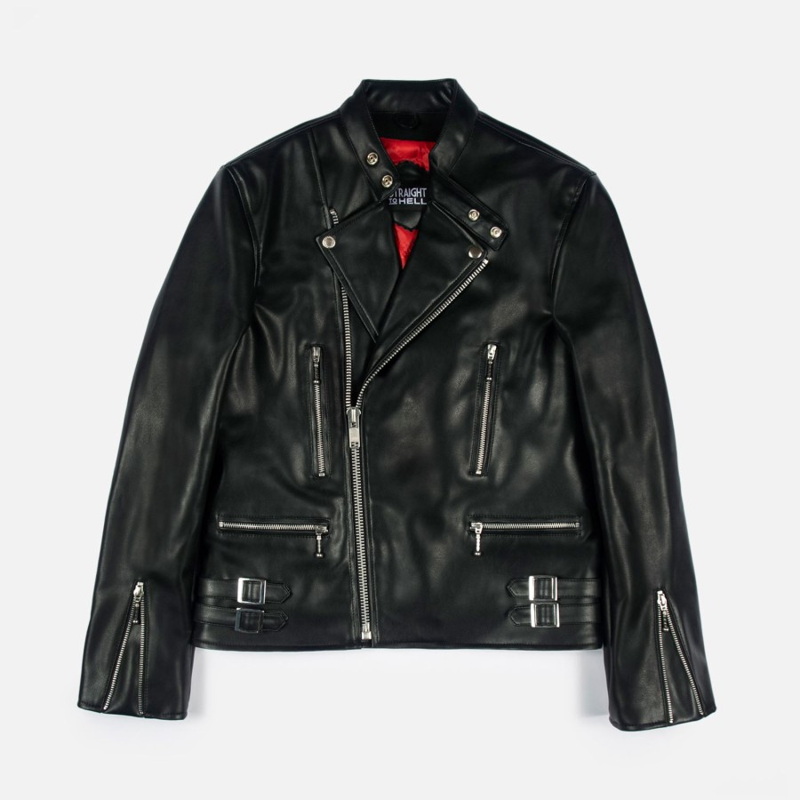 Men Straight To Hell Apparel Vegan Leather Jackets | Vegan Marauder (Size 34S, 34, 36, 38S, 38, 40, 42, 44, 46, 48, 50, 52, 54)