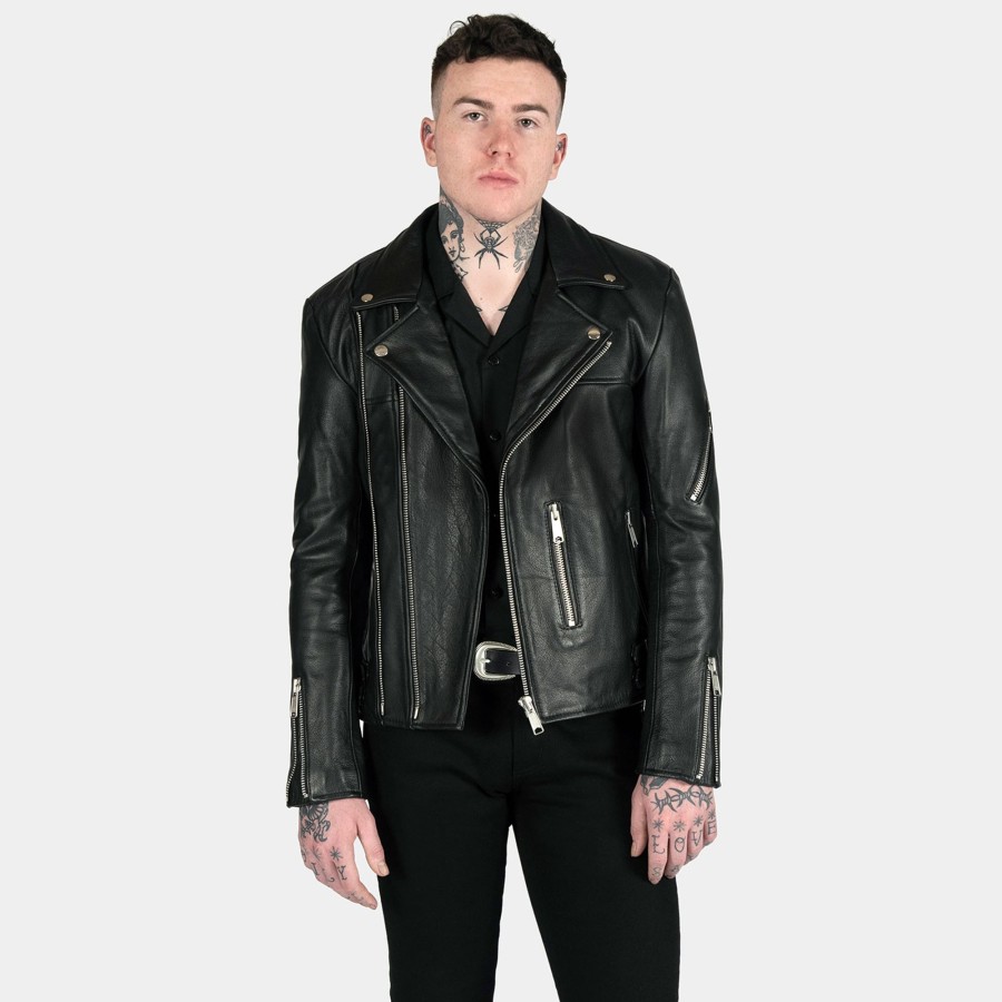 Men Straight To Hell Apparel Leather Jackets | Grifter - Leather Jacket (Size 34S, 34, 36S, 36, 38S, 38, 40, 42, 44, 46, 50, 52, 54)