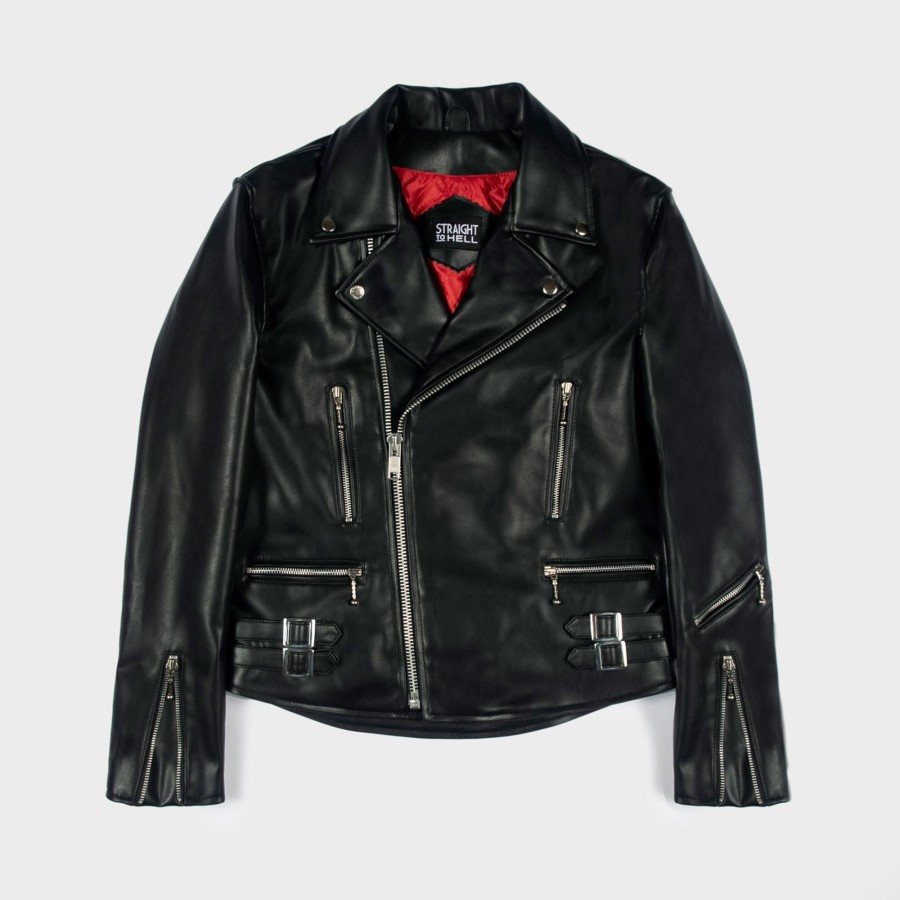 Men Straight To Hell Apparel Vegan Leather Jackets | Vegan Defector - Faux Leather Jacket