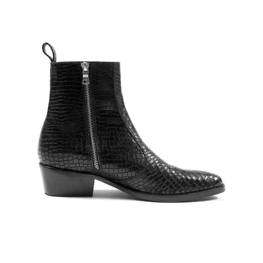 Women Straight To Hell Apparel Boots | Richards - Black Snakeskin (Size 5.5, 6, 6.5, 7, 7.5, 8, 8.5, 9, 9.5, 12)