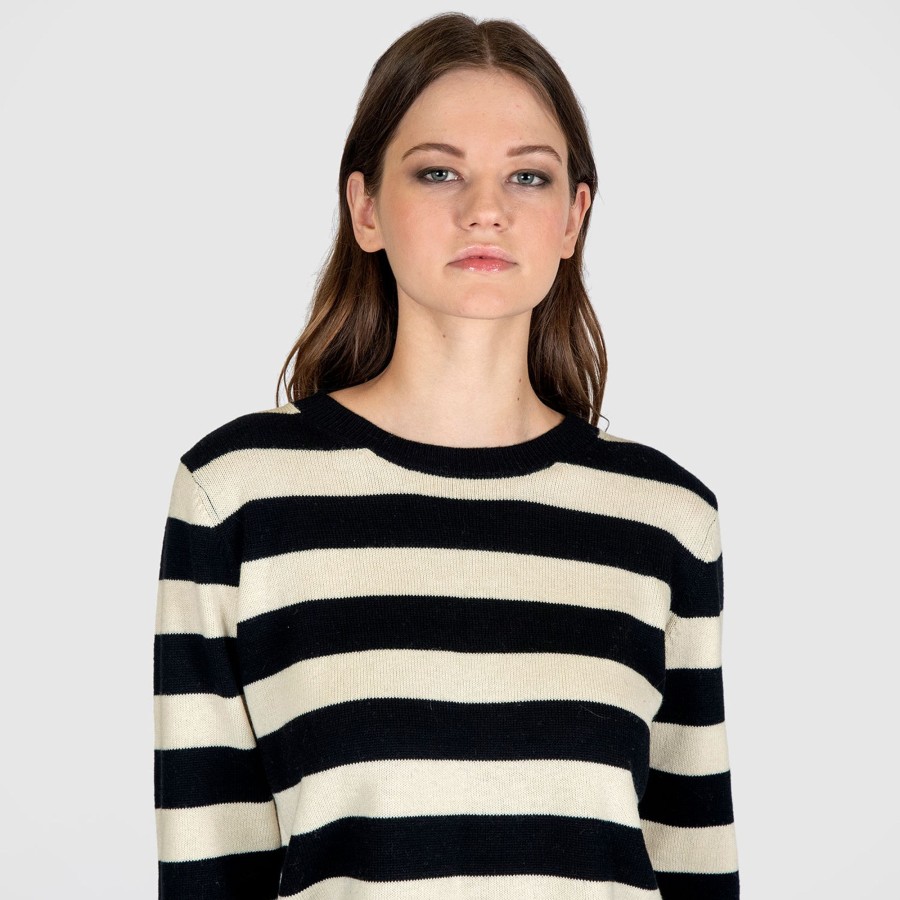 Women Straight To Hell Apparel Sweaters | Vagabond - Striped Sweater (Size Xs, S, M, Xl, 2Xl, 3Xl, 4Xl)