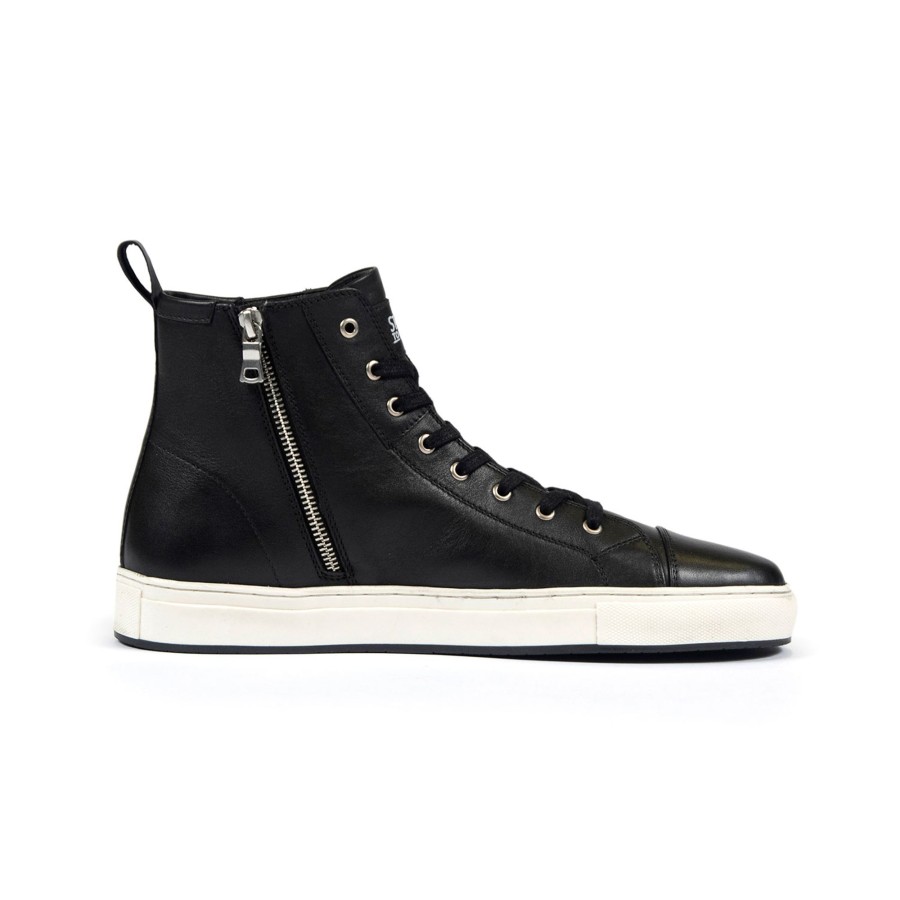 Women Straight To Hell Apparel Shoes | Volt - Leather Zip Sneakers