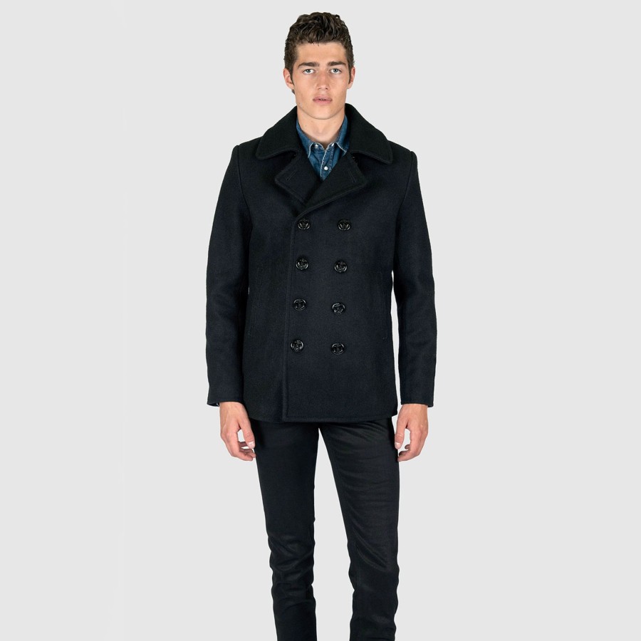 Men Straight To Hell Apparel Coats & Jackets | Guardian - Wool Pea Coat (Size M, L, Xl, 2Xl)