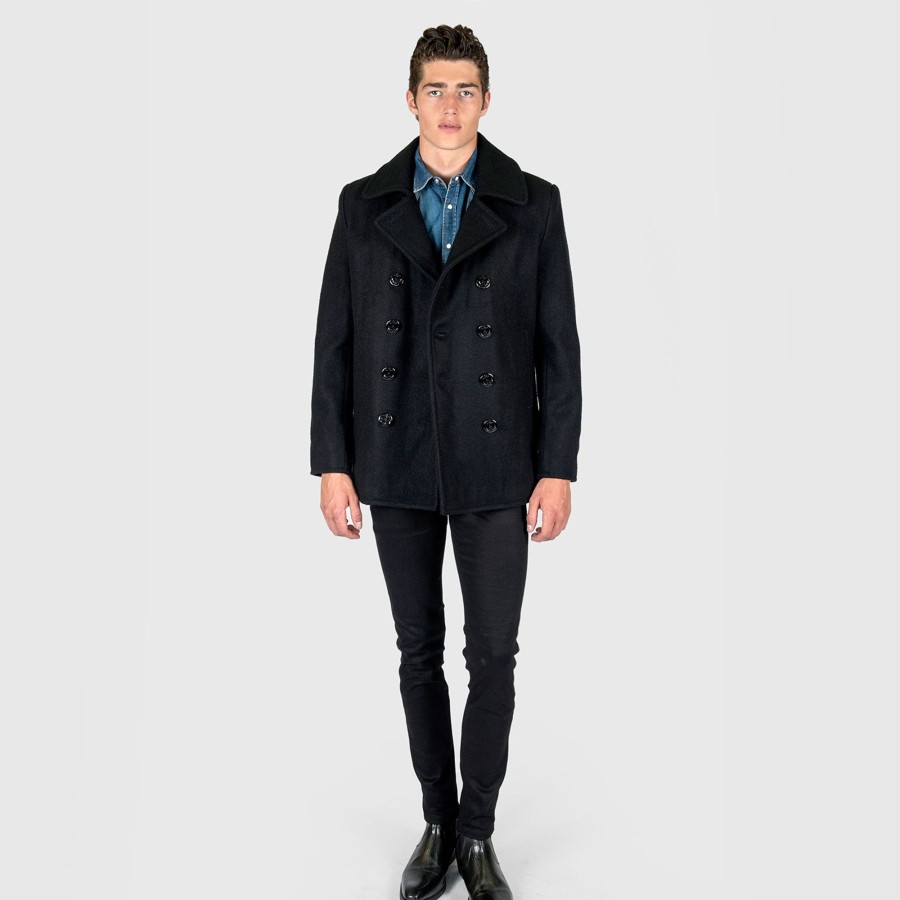 Men Straight To Hell Apparel Coats & Jackets | Guardian - Wool Pea Coat (Size M, L, Xl, 2Xl)