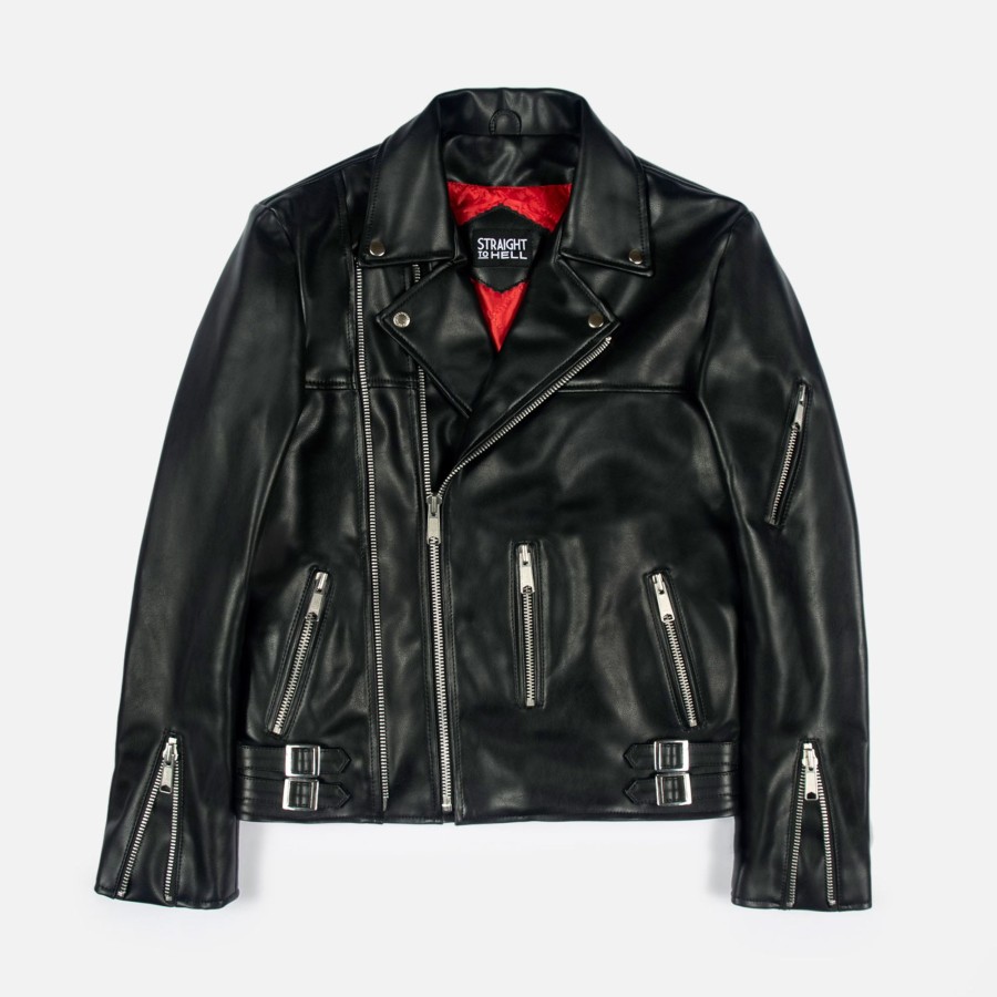 Men Straight To Hell Apparel Vegan Leather Jackets | Vegan Grifter (Size 34S, 34, 36S, 36, 38S, 38, 40, 42, 44, 46, 50, 52, 54)