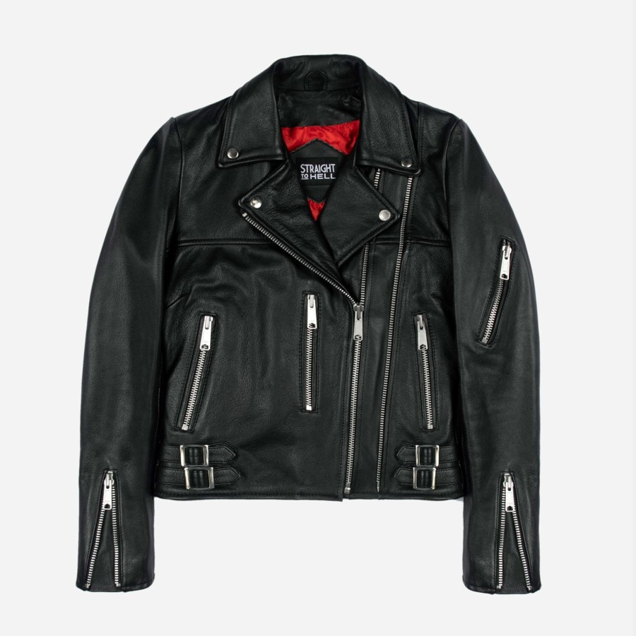 Women Straight To Hell Apparel Leather Jackets | Grifter - Leather Jacket (Size Xs, S, M, L, Xl, 2Xl, 3Xl, 4Xl, 5Xl)