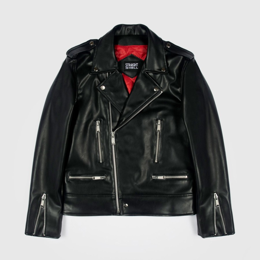 Men Straight To Hell Apparel Vegan Leather Jackets | Vegan Vincent (Size 34, 36, 38S, 38, 40, 44, 46, 48, 50, 52)