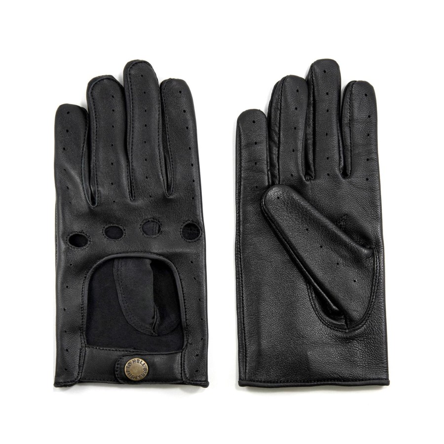 Men Straight To Hell Apparel Gloves | Bullitt - Black And Brass Leather Gloves