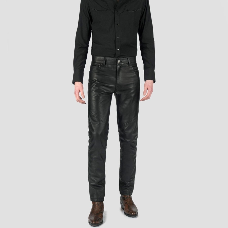 Men Straight To Hell Apparel Pants | Narrow Eddie - Slim Fit Leather Pants