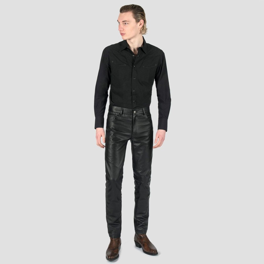 Men Straight To Hell Apparel Pants | Narrow Eddie - Slim Fit Leather Pants