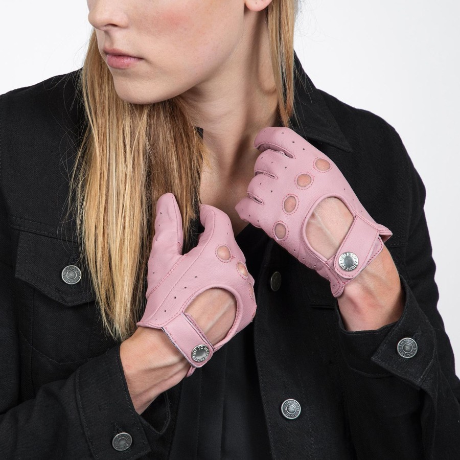 Women Straight To Hell Apparel Gloves | Bullitt - Dusty Pink Leather Gloves