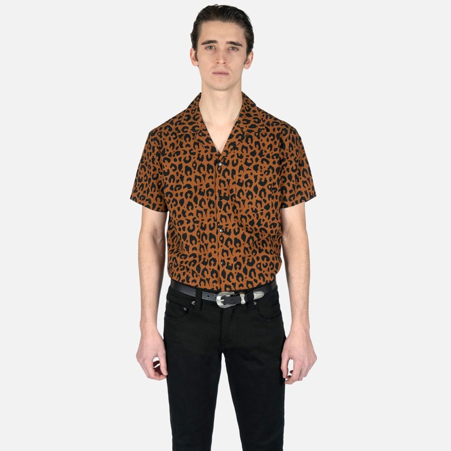 Men Straight To Hell Apparel Shirts | Boss Leopard - Brown And Black Leopard Print Shirt (Size S, M, 2Xl)