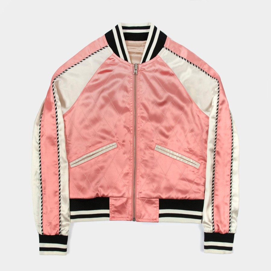 Women Straight To Hell Apparel Coats & Jackets | Boogie - Pink And Cream Reversible Souvenir Jacket