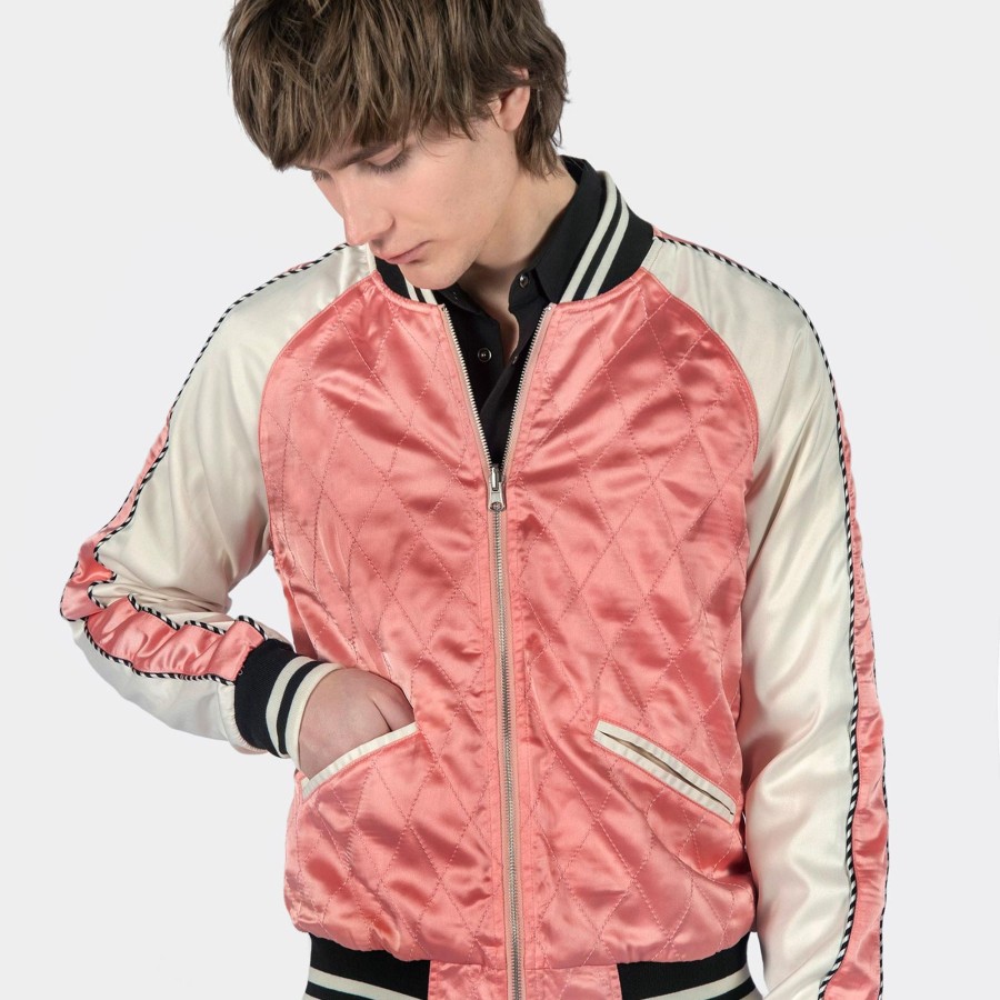 Women Straight To Hell Apparel Coats & Jackets | Boogie - Pink And Cream Reversible Souvenir Jacket