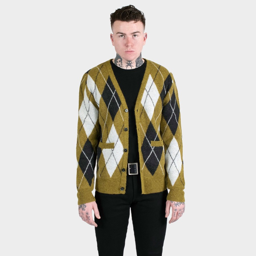 Men Straight To Hell Apparel Sweaters | Miles - Argyle Cardigan Sweater