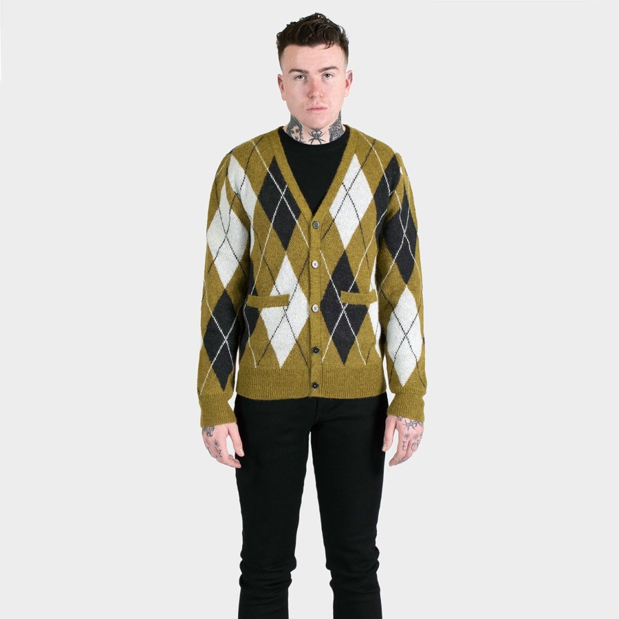 Men Straight To Hell Apparel Sweaters | Miles - Argyle Cardigan Sweater