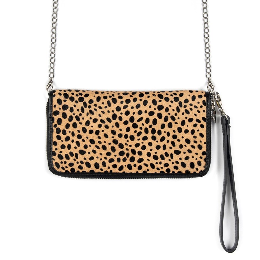 Women Straight To Hell Apparel Wallets | Adeline - Cheetah Leather Clutch, Purse, Belt Bag