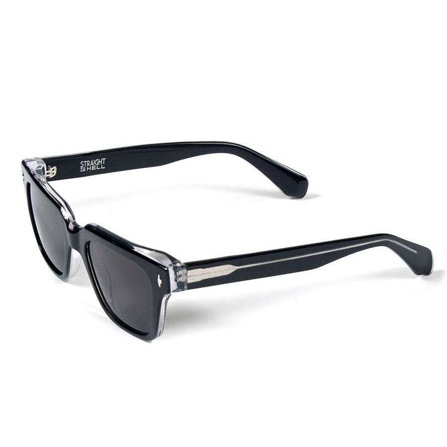 Women Straight To Hell Apparel Sunglasses | Peoria - Black And Translucent Sunglasses