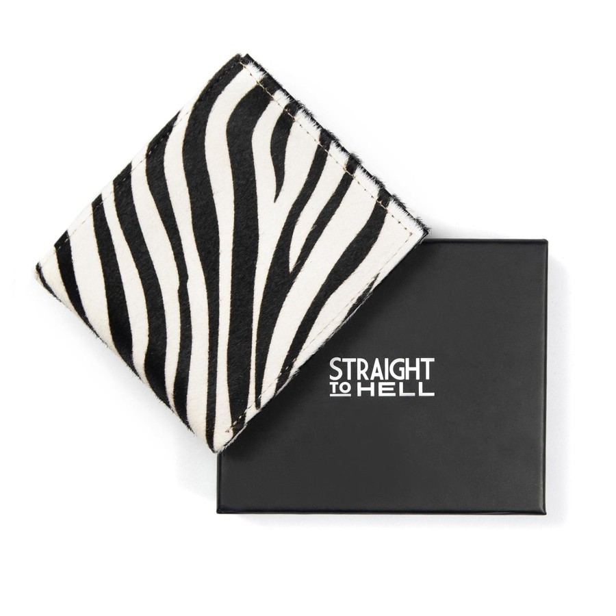 Men Straight To Hell Apparel Wallets | Ellison - Zebra Leather Billfold Wallet