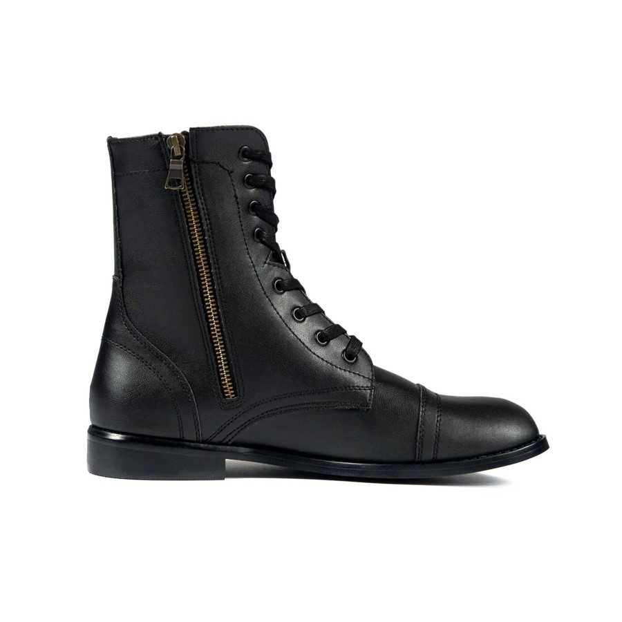 Women Straight To Hell Apparel Vegan | Vegan Division - Faux Leather Combat Boots