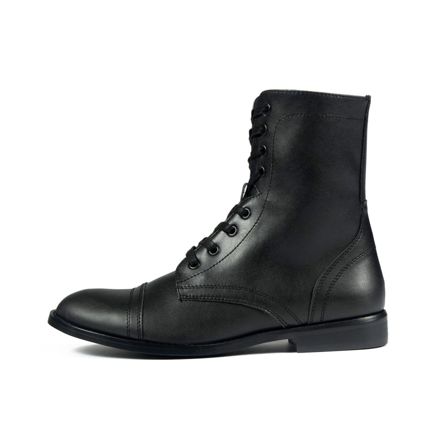 Women Straight To Hell Apparel Vegan | Vegan Division - Faux Leather Combat Boots