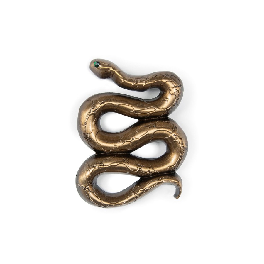 Women Straight To Hell Apparel Jewelry & Ties | Emerald Snake - Brooch With Emerald Eye