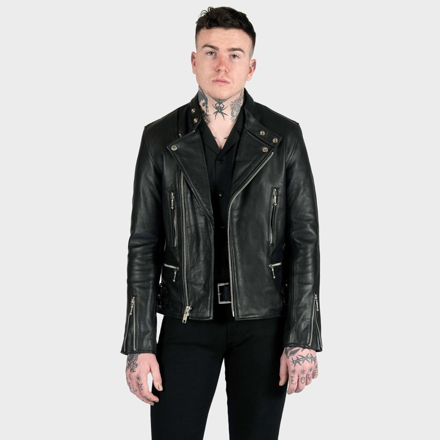 Men Straight To Hell Apparel Leather Jackets | Marauder - Leather Jacket (Size 34S, 34, 36S, 36, 38S, 38, 40, 42, 44, 46, 48, 50, 52, 54)