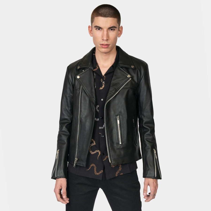 Men Straight To Hell Apparel Leather Jackets | Bristol - Red Lining - Leather Jacket